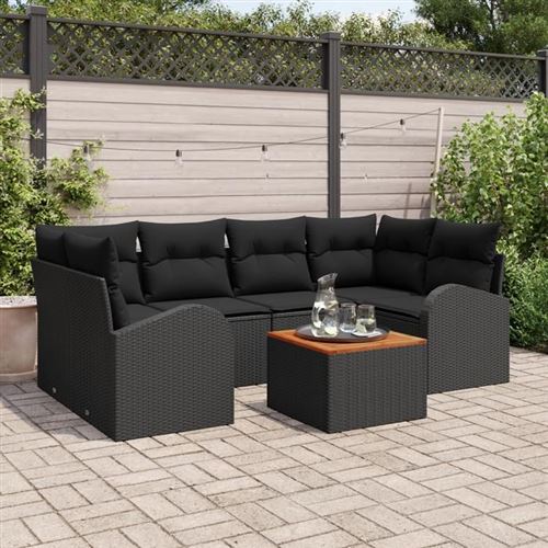Non Communiqué Gris Ensembles Canapes. Fauteuils Et Tables De Jardin Vidaxl Rotin Noir 7 Pieces