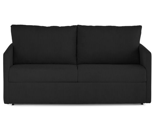 Canape droit BEST MOBILIER 3 places en velours noir 178 x 178 x 90 cm