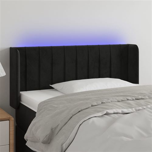 vidaXL Tête de lit à LED Noir 93x16x78/88 cm Velours3123512