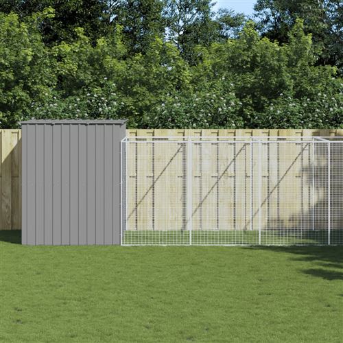 Comparer les prix de vidaXL Niche pour chien avec cour gris clair 214x661x181 cm 3189127