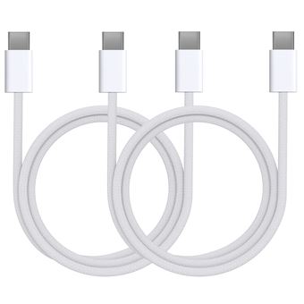 Lot 2 Cables USB-C USB-C pour iPhone 15 / 15 PLUS / 15 PRO / 15