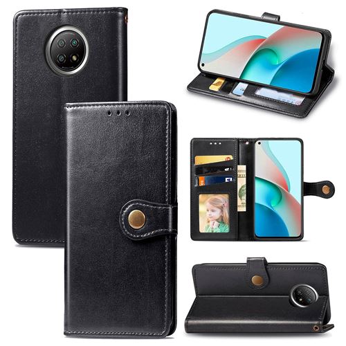 MPFRANCE Housse pour Xiaomi Redmi Note 9T Noir [Porte Carte, etui portefeuille, boucle]