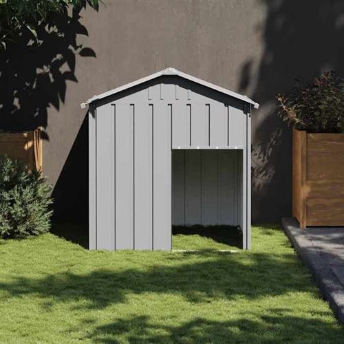 Meilleurs prix pour vidaXL Niche pour chien avec toit gris clair 117x103x123 cm