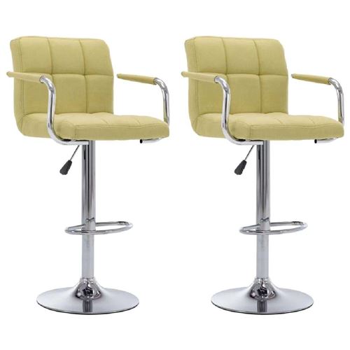 vidaXL Chaises de bar 2 pcs Vert Tissu