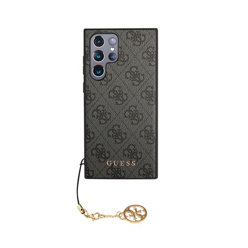Coque pour Samsung Galaxy S23 Ultra Édition 4G Charm avec Pendentif Guess Gris