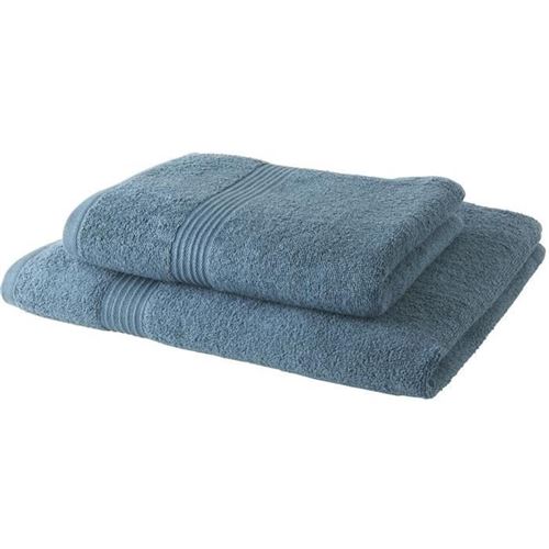 Lot de 1 Drap de Bain 100% coton 70x30 cm + 1 Serviette de Bain 50x100 cm - Paon
