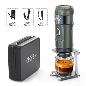 Machine Café Rechargeable 12V Machine à Café Portable 3-en-1 - Expresso Rechargeable Voyage Compatible Capsules Café Moulu