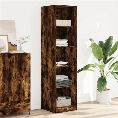 vidaXL Garde-robe chêne fumé 50x50x200 cm bois d'ingénierie