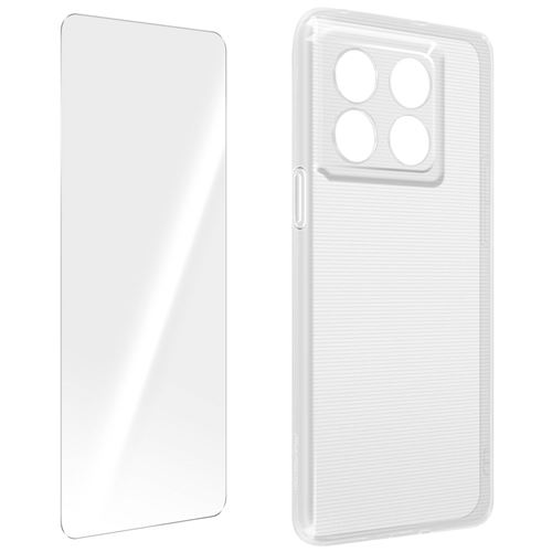 Coque pour Oneplus 10T Silicone Souple et Film Verre Trempé 9H Avizar transparent