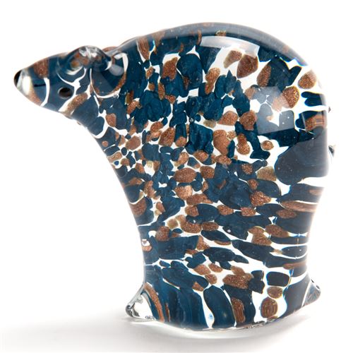 Statue : Ours polaire Mouchette sulfure - Amadeus - Bleu - Verre