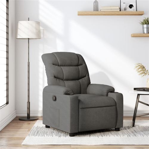 Vidaxl Gris Fauteuil Inclinable Foncé Tissu - Image 3