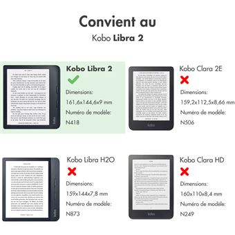 Etui Kobo SleepCover pour Liseuse numérique Kobo by Fnac Libra 2 Bleu  ardoise - Accessoires liseuse - Achat & prix