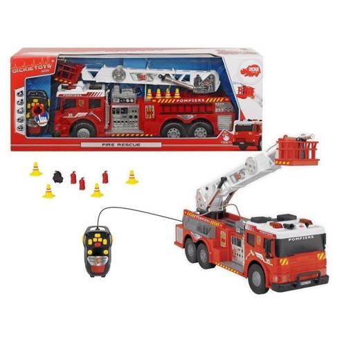 DICKIE - Camion pompiers filoguide 62cm rouge