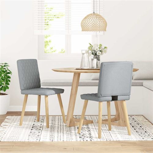 Vidaxl Gris/Clair Chaises À Manger Lot De 2 Tissu - Image 2