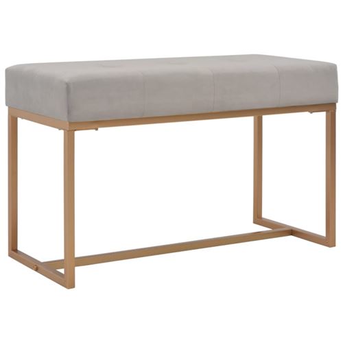 Banc 80 cm Gris Velours Vidaxl Gris