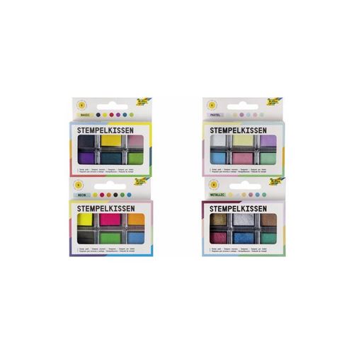 folia Tampon encreur set 'Fluo', 6 couleurs assorties