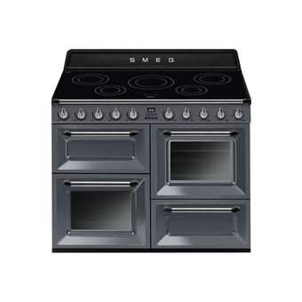 Smeg Victoria TR4110IGR2 - Cuisinière (four à deux étages) - pose libre - largeur : 110 cm - profondeur : 60 cm - hauteur : 90 cm - avec système auto-nettoyant - Gris ardoise