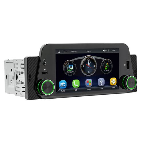 Gearelec Autoradio 5 pouces avec Android Auto/CarPlay Bluetooth Lien Miroir USB Type-C
