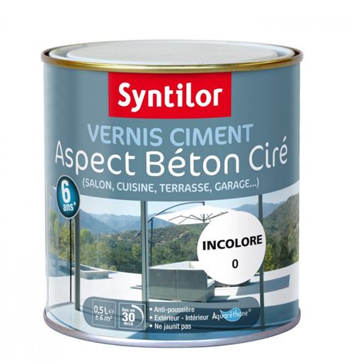 Vernis ciment extérieur / intérieur Ciment SYNTILOR, incolore, 0.5 l