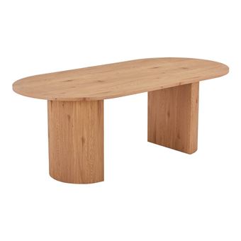 Table repas Ovale Pieds Relief MDF Effet bois naturel - ANKARA - ALTOBUY - 1
