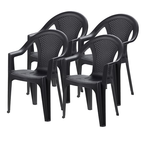 Lot de 4 chaise de jardin chaise d'extérieur - Longueur 60 x Profondeur 55 x Hauteur 81 cm