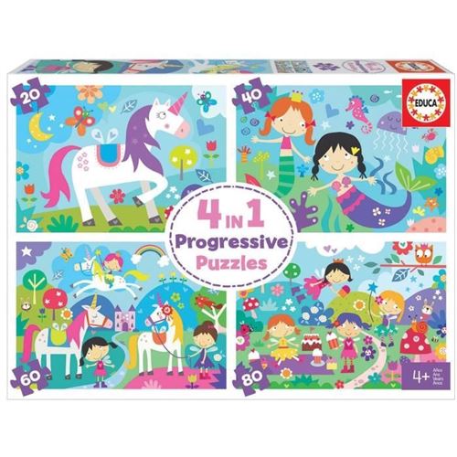Multi 4 En 1 Junior - Amis Fantastiques - 4 Puzzles Progressifs