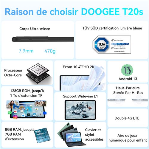 DOOGEE T20S Tablet in Offerta Android 13, 15GB RAM+128GB ROM(TF