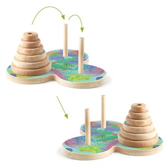 Tour De Hanoï En Bois - 2 Puzzles Cérébraux, Jeu De Logique Portable Pour Adultes Et Enfants (dès 6 Ans) - 14