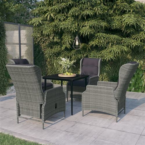 Non Communiqué Gris Vidaxl Ensemble De Salle À Manger De Jardin 5 Pcs Clair