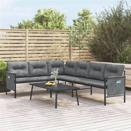 Non Communiqué Gris Salon De Jardin Vidaxl Acier 2 Pieces 7 Personnes