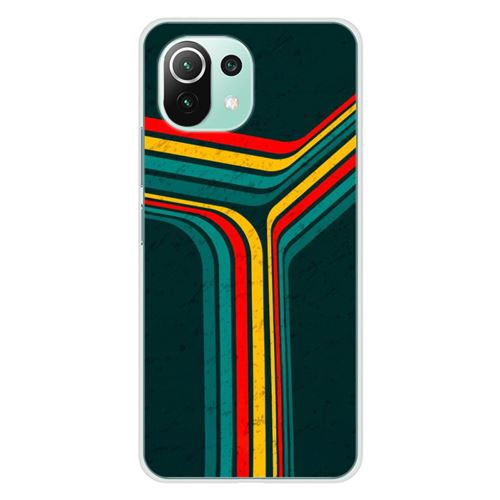 Coque en silicone imprimée compatible Xiaomi Mi 11 Lite Retro lines