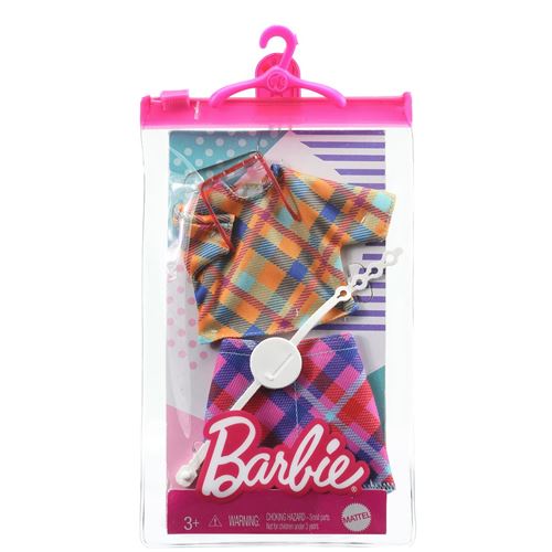 Barbie - GRC10 - Vêtements Complete Look Mixed Plaid Top avec Jupe Fashion Pack