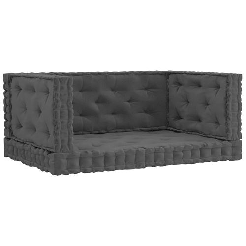 vidaXL Coussins de plancher de palette 4 pcs Anthracite Coton