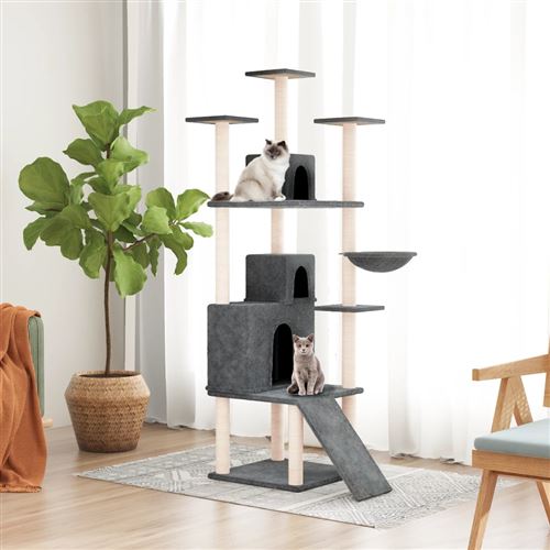 Vidaxl Arbre &Agrave; Chat Avec Griffoirs En Sisal Gris Fonc&eacute; 175 Cm