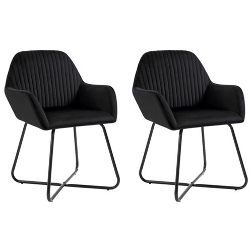 VIDAXL - Lot de 2 Chaises - Noir - H. 84 cm - Image 2