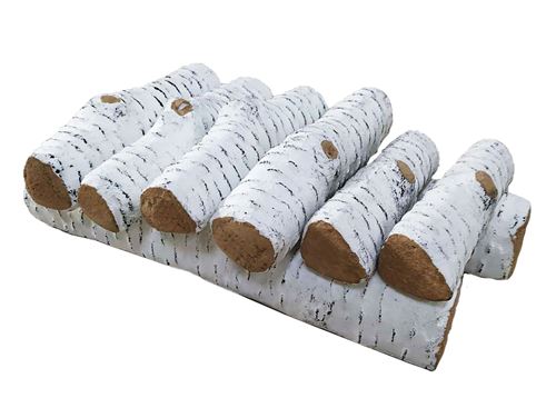 Bûches décoratives en fibre céramique pour cheminées à l'éthanol. 8 pièces PURLINE WINCBTOUT-11 Blanc