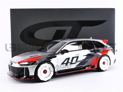 Voiture Miniature de Collection GT SPIRIT 1-18 - AUDI RS6 GTO Concept 40 Years of Quattro - 2020 - Grey / Red - GT373