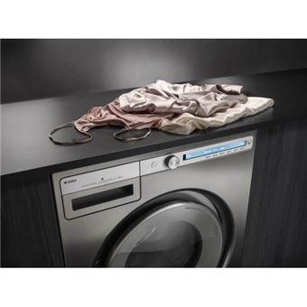 Lave-linge-8kg-1600 tours/min-Ecran LCD Logic-Classe energetique A- Construction Quattro : robuste, durable et antivibration-Absence de soufflet en caoutchouc pour plus d''hygiene-Tambour Active Drum-23 programmes-Assitance au dosage-Moteur induction