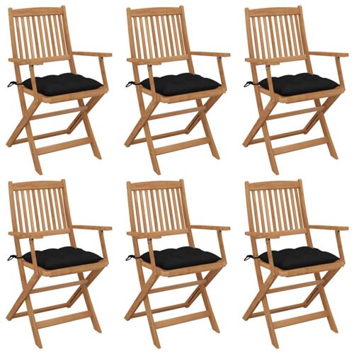 VIDAXL - Chaises pliables de jardin - Bois d'acacia - Lot de 6 - Image 2