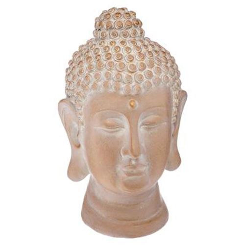 Atmosphera Créateur d'intérieur - Statuette Déco Tête Bouddha Blanchi 19cm Bronze