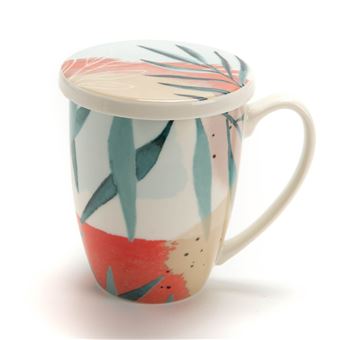 Mug Avec Infuseur Intégré (pour Thé/tisane) - Marque Faye - Blanc - Porcelaine - Neuf - Fabriqué En France