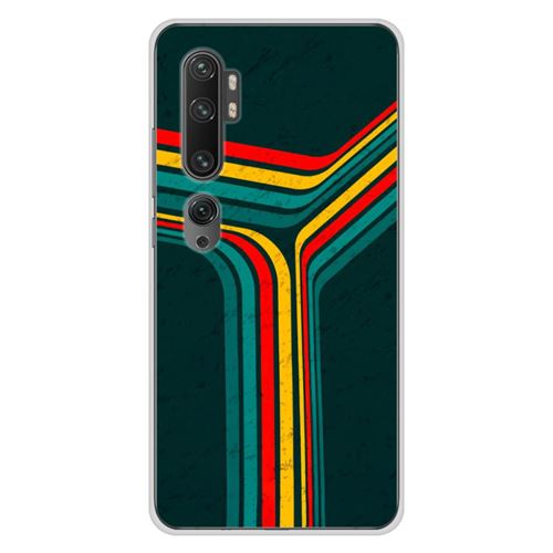 Coque en silicone imprimée compatible Xiaomi Mi Note 10 Mi Note 10 Pro Retro lines