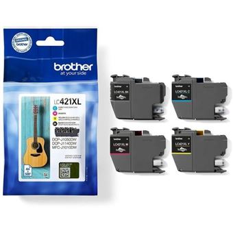 Brother LC421XL - Pack de 4 - XL - noir, jaune, cyan, magenta - original - cartouche d'encre - pour Brother DCP-J1140DW, MFC-J1010DW, MFC-J1012DW
