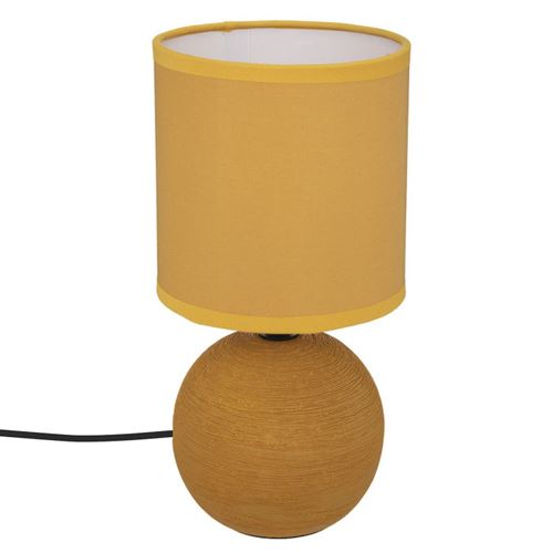 ATMOSPHERA - Lampe à Poser - Forme Boule - Céramique - 25cm - Ocre - Image 3