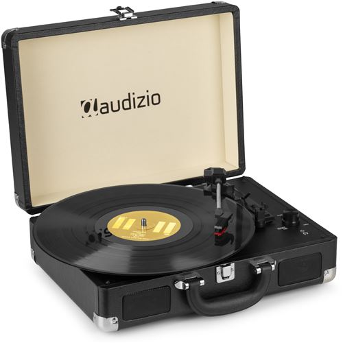 Audizio Rp114Bk Platine Vinyle Rétro Avec Haut-Parleurs Intégrés - Noire, Lecture 33/45 & 78 Tours