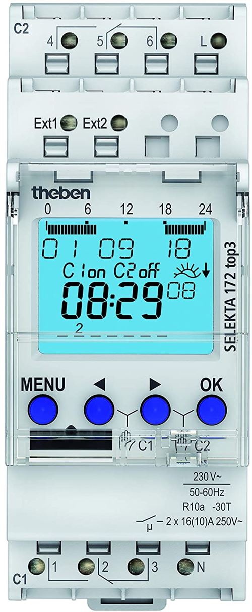 Theben 1700130 SELEKTA 170 top3 - Horloge astronomique avec Programme hebdomadaire - 1 Canal