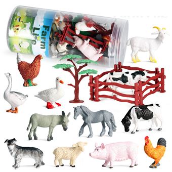Lot de 12 animaux de la ferme en plastique PAPO