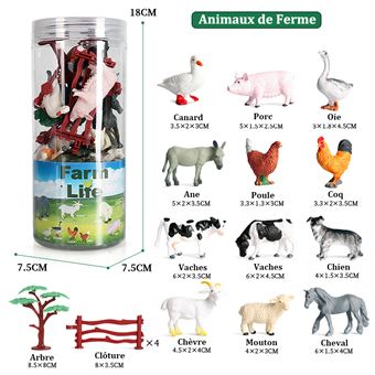 Figurines d'animaux miniatures de ferme féerique en plastique, Mini animaux  réalistes, ensemble pour cadeau d'anniversaire pour tout-petits - AliExpress