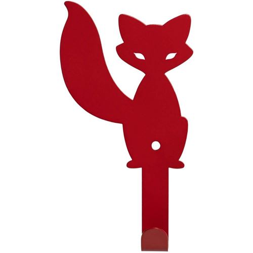 Tranquillo - Patère enfant en métal 1 crochet renard rouge Petit modèle