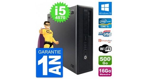 Pc hp prodesk 600 g1 sff intel i5-4570 ram 16go disque 500go windows 10 wifi